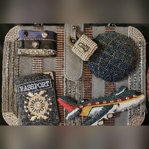 MARY FRANCES Crossbody Bag Mile High Tote Beaded